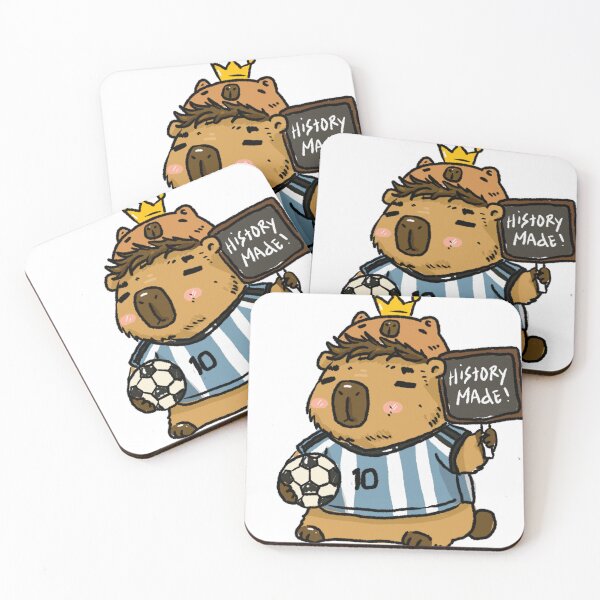 Item preview, History Made Capybara Messi Sticker | Argentina World Cup Record Breaker | Awkward Animal Hat Club designed and sold by chupichapa.