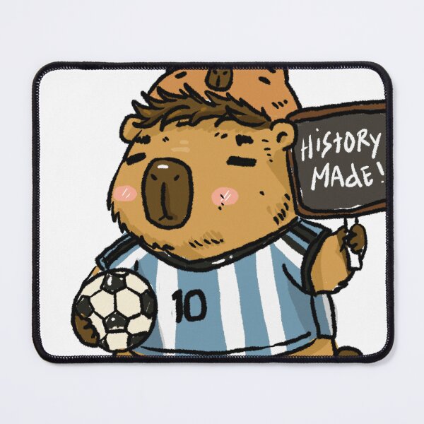 Item preview, History Made Capybara Messi Sticker | Argentina World Cup Record Breaker | Awkward Animal Hat Club designed and sold by chupichapa.