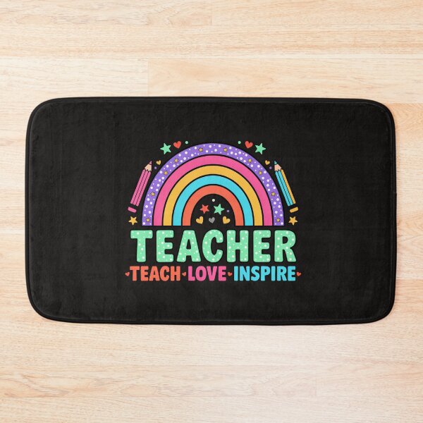 Item preview, ​Teacher Teach Love Inspire Rainbow Retro T-Shirt designed and sold by Color World.