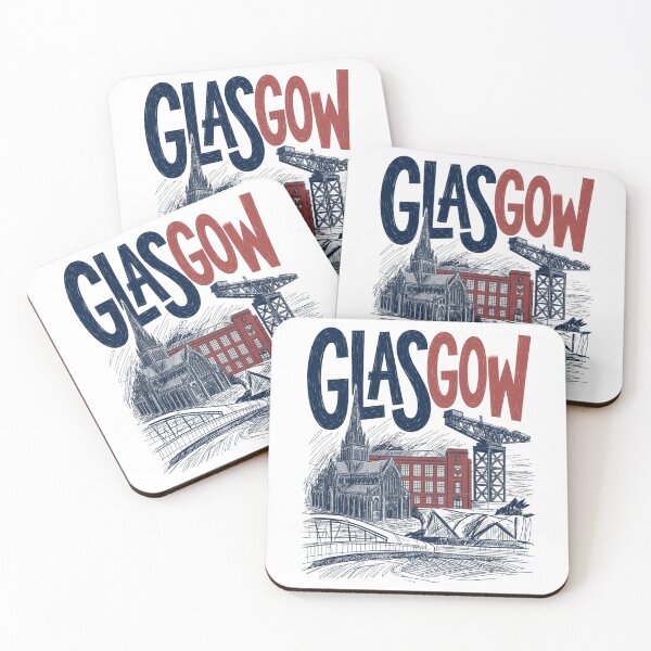 Item preview, Glasgow Cityscape Art | Cathedral & Finnieston Crane | Wall Art designed and sold by Amber Sky Creations.