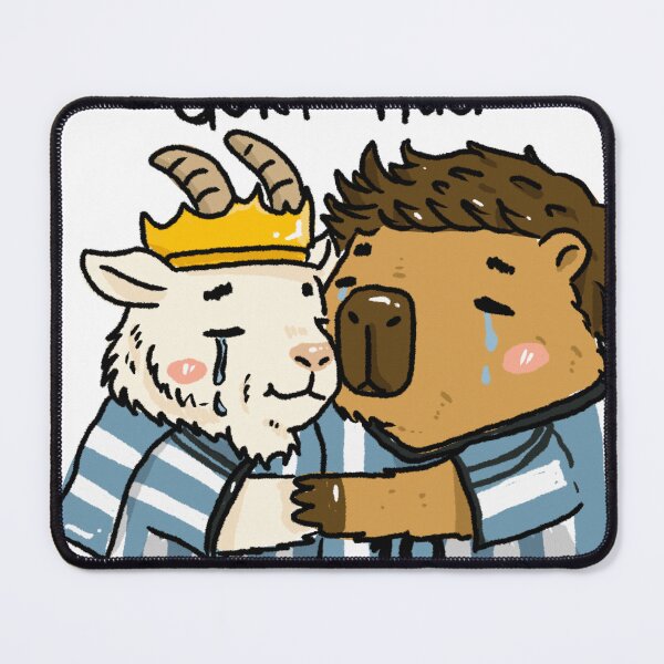 Item preview, GOAT Hug Capybara Sticker | Argentina Football | Cute Messi Tribute | Awkward Animal Hat Club designed and sold by chupichapa.