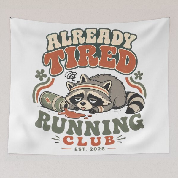 Item preview, Already Tired Running Club Est. 2026 designed and sold by Linework Studio.