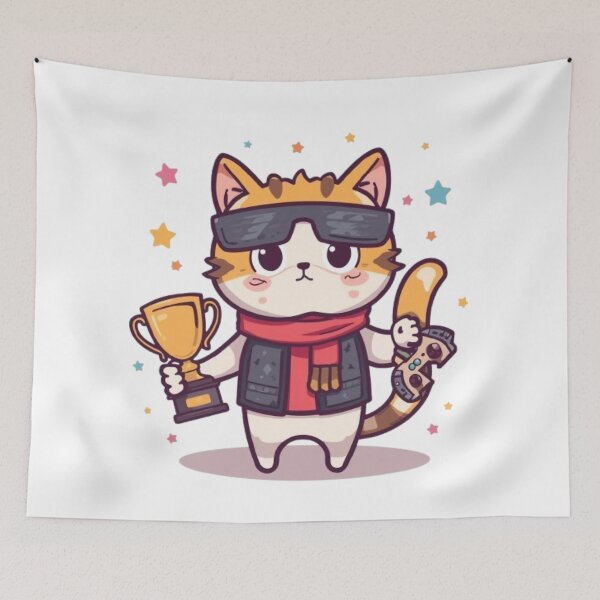 Item preview, Cat Powered Gaming Sticker designed and sold by Stylestickers55.