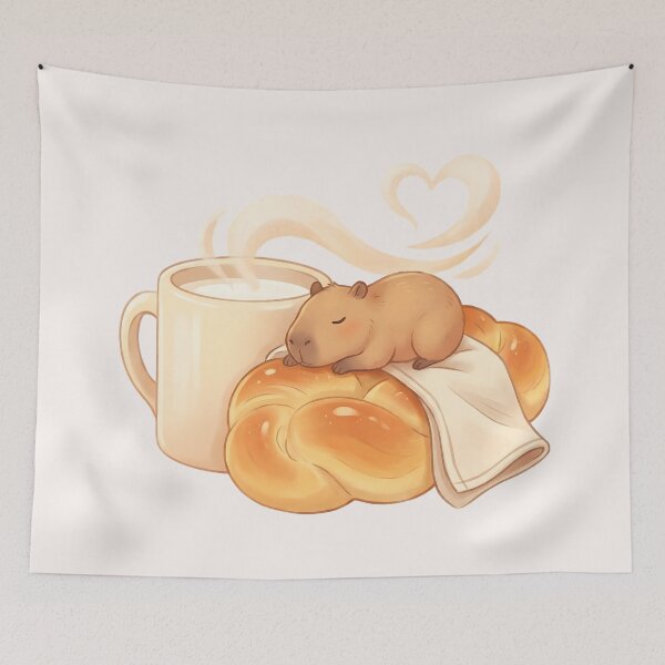 Item preview, Sleepy Capybara Sweet Pastry Food Trend designed and sold by MythicCotton.