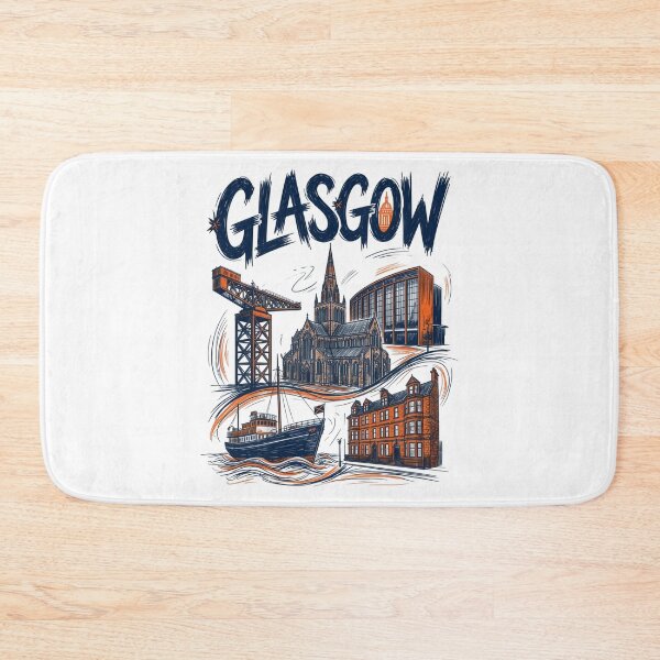 Item preview, Glasgow Skyline Art | Finnieston Crane & River Clyde | Wall Art designed and sold by Amber Sky Creations.