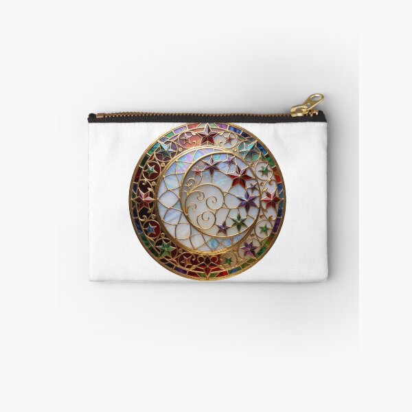 Item preview, Stained Glass Moon Sticker | Celestial Moon Art designed and sold by AillustriaAK.
