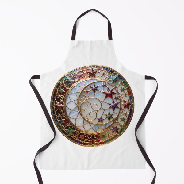 Item preview, Stained Glass Moon Sticker | Celestial Moon Art designed and sold by AillustriaAK.