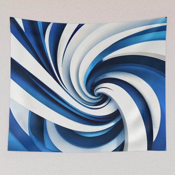 Item preview, Abstract Blue and White Spiral designed and sold by Vicky Brago-Mitchell®.