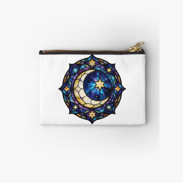 Item preview, Stained Glass Moon Sticker | Celestial Moon Art designed and sold by AillustriaAK.