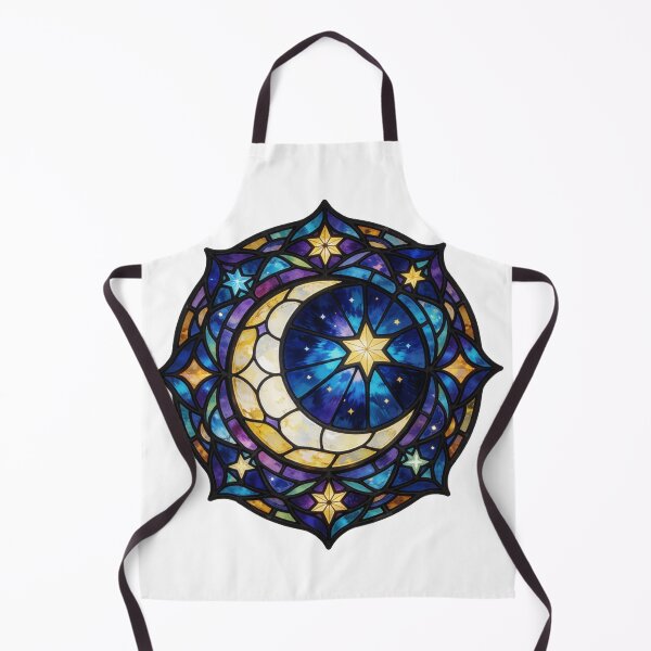 Item preview, Stained Glass Moon Sticker | Celestial Moon Art designed and sold by AillustriaAK.