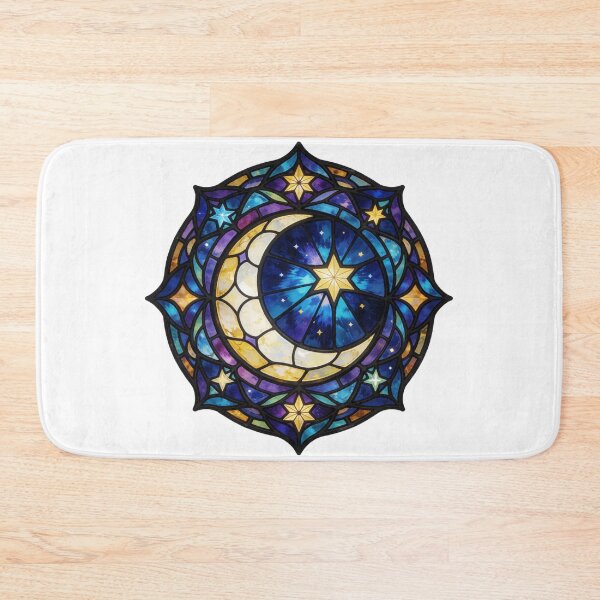 Item preview, Stained Glass Moon Sticker | Celestial Moon Art designed and sold by AillustriaAK.