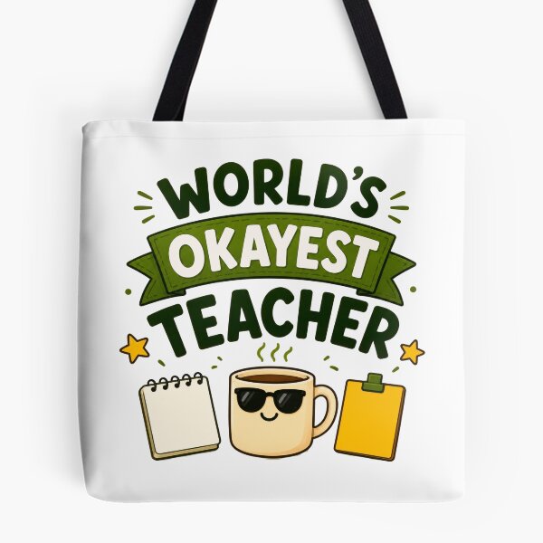 Item preview, World’s Okayest Teacher Funny Teacher Appreciation Gift designed and sold by INVITOARTE.