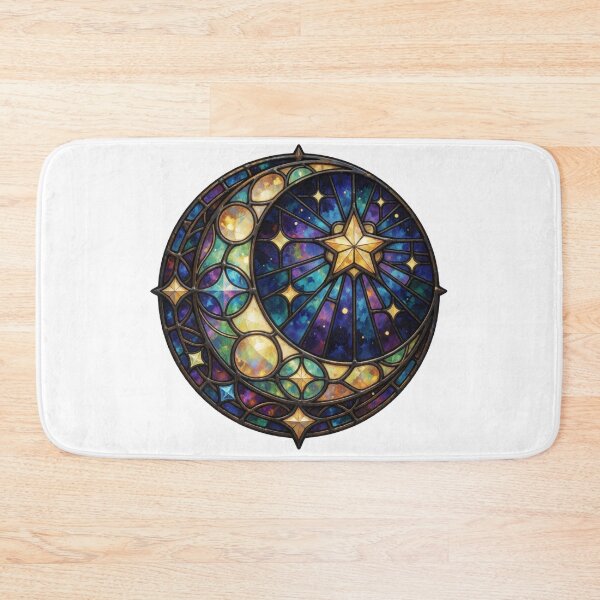 Item preview, Stained Glass Moon Sticker | Celestial Moon Art designed and sold by AillustriaAK.
