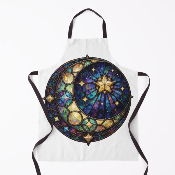 Item preview, Stained Glass Moon Sticker | Celestial Moon Art designed and sold by AillustriaAK.