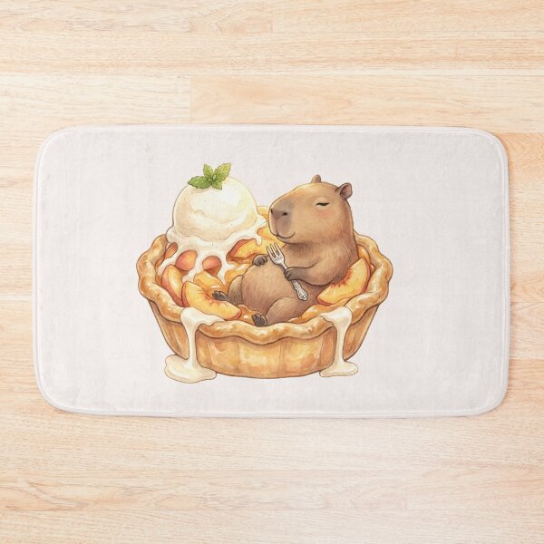 Item preview, Kawaii Capybara Peach Pie Food Trend designed and sold by MythicCotton.