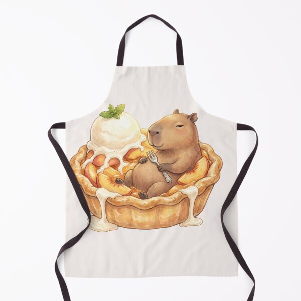Item preview, Kawaii Capybara Peach Pie Food Trend designed and sold by MythicCotton.