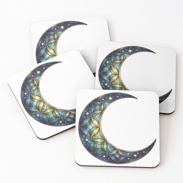 Item preview, Stained Glass Moon Sticker | Celestial Moon Art designed and sold by AillustriaAK.