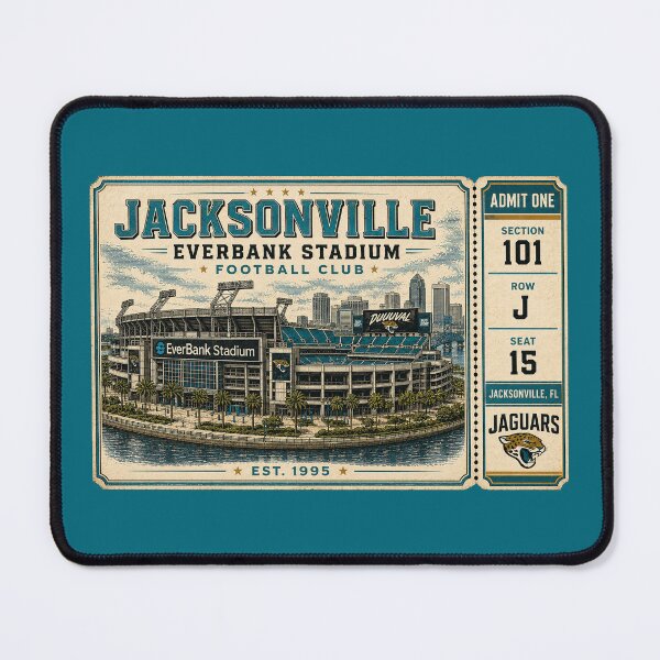 Item preview, Jacksonville Jaguars EverBank Stadium Vintage Ticket, Retro Stadium Art Print designed and sold by GhostDawgs.