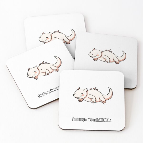 Item preview, Pegatina de ajolote - Sonriendo a pesar de todo - Ajolote divertido designed and sold by pawdrops.