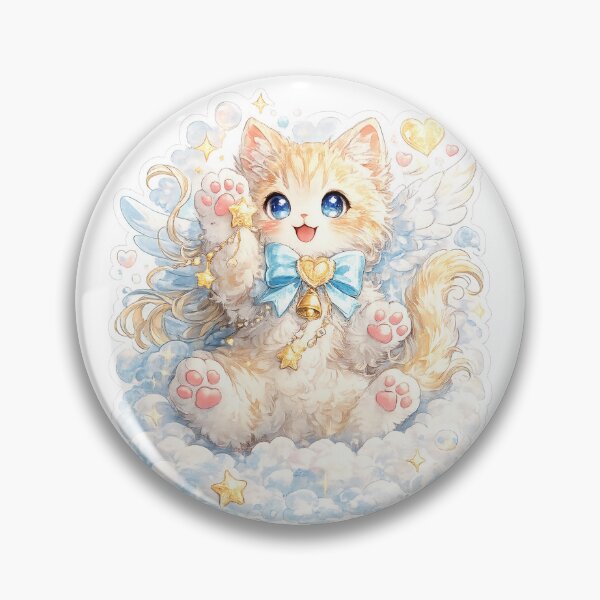 Item preview, Cute Angel Kitten Chibi Sticker - Kawaii Pastel Cat Anime Fan Art designed and sold by Expats Studio.