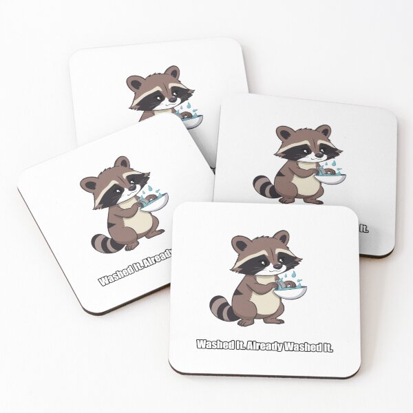Item preview, Raccoon Sticker - Washed It Already Washed It - Funny Raccoon designed and sold by pawdrops.