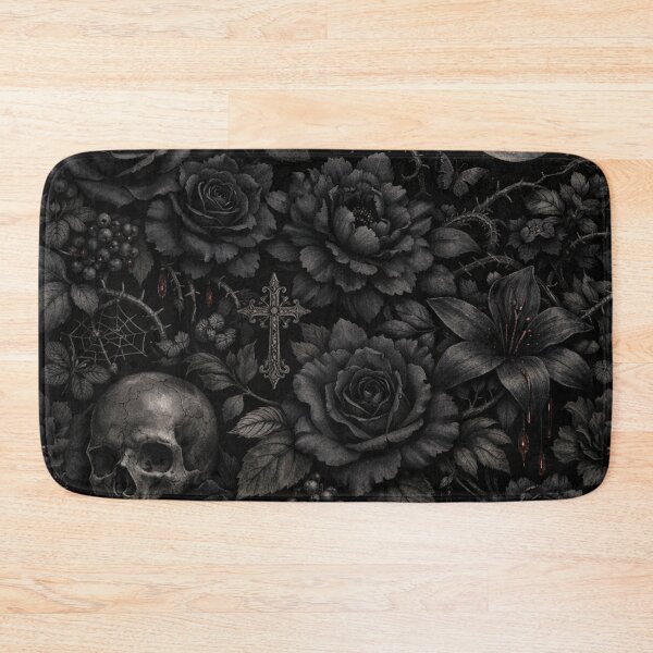 Item preview, Gothic Midnight Garden Floral Skull designed and sold by Owcomm.
