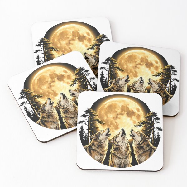 Item preview, Wolves Moon Howl - Golden Forest Wildlife Circle T-Shirt designed and sold by SupernovaNote.