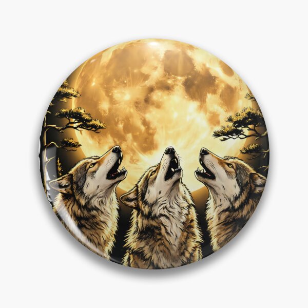 Item preview, Wolves Moon Howl - Golden Forest Wildlife Circle T-Shirt designed and sold by SupernovaNote.