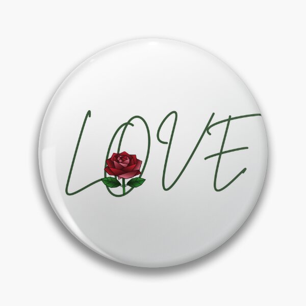 Item preview, Elegant Script LOVE with Red Rose designed and sold by Inka Moon Design.