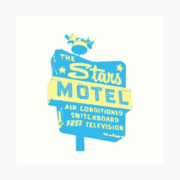 Seeing Stars ... Motel ... (blue) Art Print