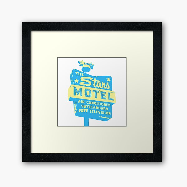 Seeing Stars ... Motel ... (blue) Framed Art Print