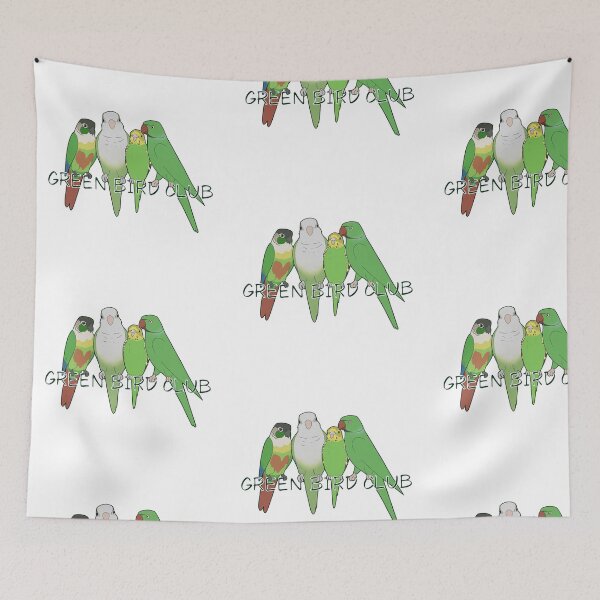 Item preview, Green Bird Club - Small Parrots designed and sold by Sonderdaisies.