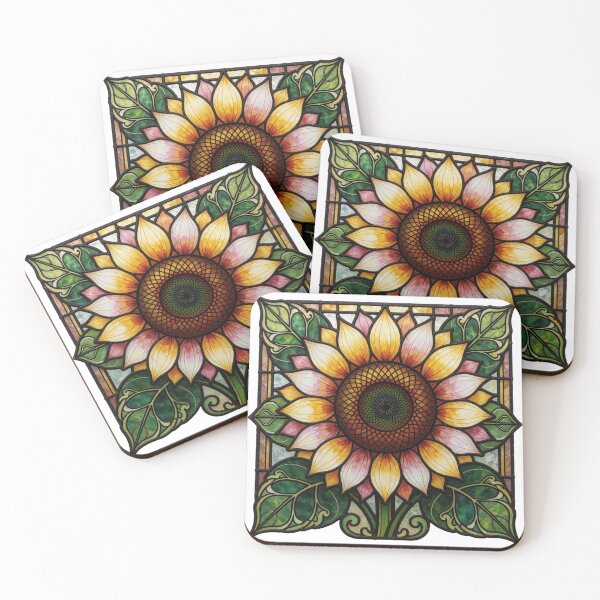Item preview, Stained Glass Sunflower Sticker | Botanical Floral Art designed and sold by AillustriaAK.