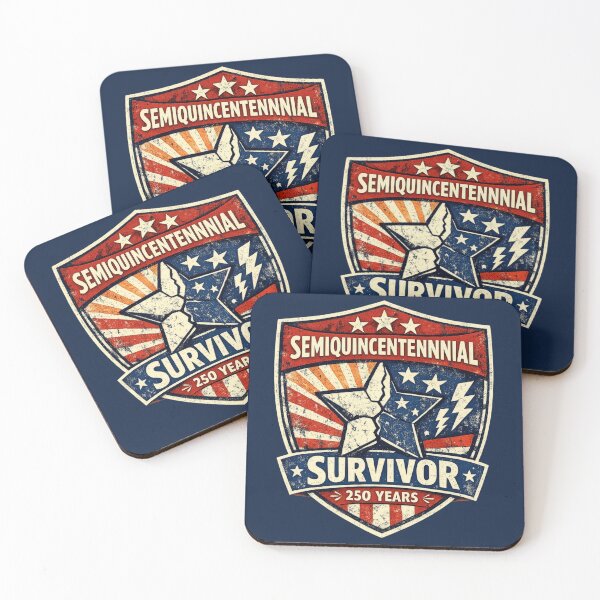 Item preview, Semiquincentennial Survivor Retro Patriotic Badge designed and sold by radiogalaxy.
