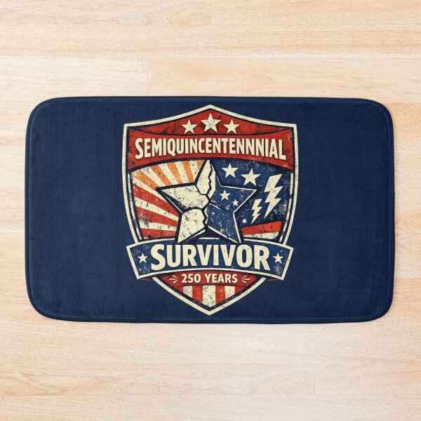 Item preview, Semiquincentennial Survivor Retro Patriotic Badge designed and sold by radiogalaxy.