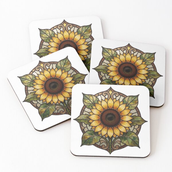 Item preview, Stained Glass Sunflower Sticker | Botanical Floral Art designed and sold by AillustriaAK.