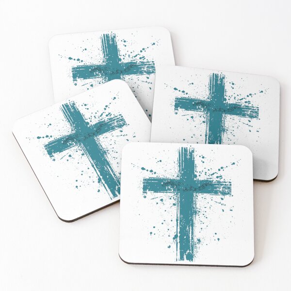 Item preview, Teal Broken Chains Christian Cross designed and sold by TheLampClothing.