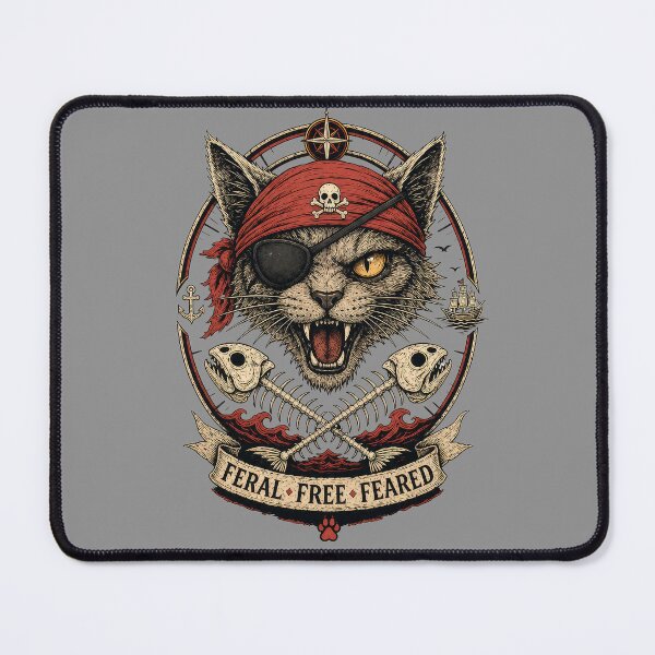 Item preview, Pirate Cat - Feral Free Feared designed and sold by RustyGhostWear.