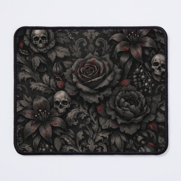 Item preview, Gothic Victorian Floral Skull Damask designed and sold by Owcomm.