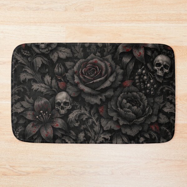 Item preview, Gothic Victorian Floral Skull Damask designed and sold by Owcomm.