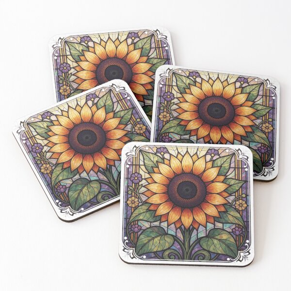 Item preview, Stained Glass Sunflower Sticker | Botanical Floral Art designed and sold by AillustriaAK.