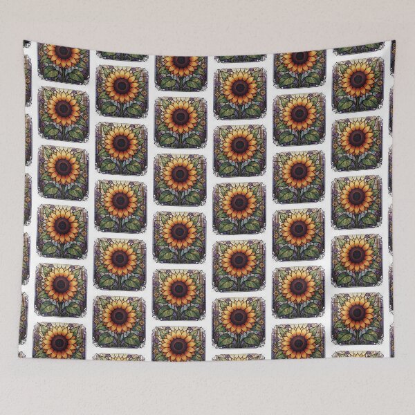 Item preview, Stained Glass Sunflower Sticker | Botanical Floral Art designed and sold by AillustriaAK.