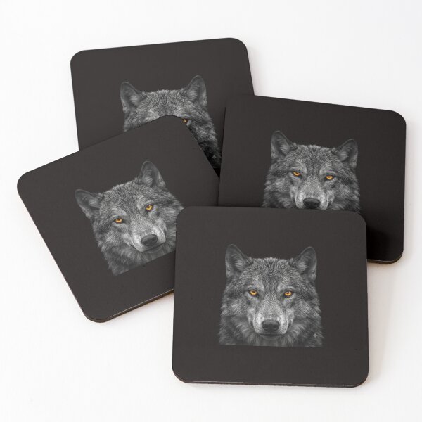 Item preview, Realistic Grey Wolf Portrait Amber Eyes  designed and sold by Doka  Images.