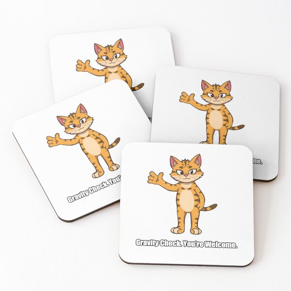 Item preview, Tabby Cat Sticker - Gravity Check You're Welcome - Funny Cat Gift designed and sold by pawdrops.