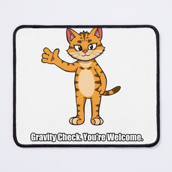 Item preview, Tabby Cat Sticker - Gravity Check You're Welcome - Funny Cat Gift designed and sold by pawdrops.