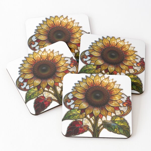 Item preview, Stained Glass Sunflower Sticker | Botanical Floral Art designed and sold by AillustriaAK.