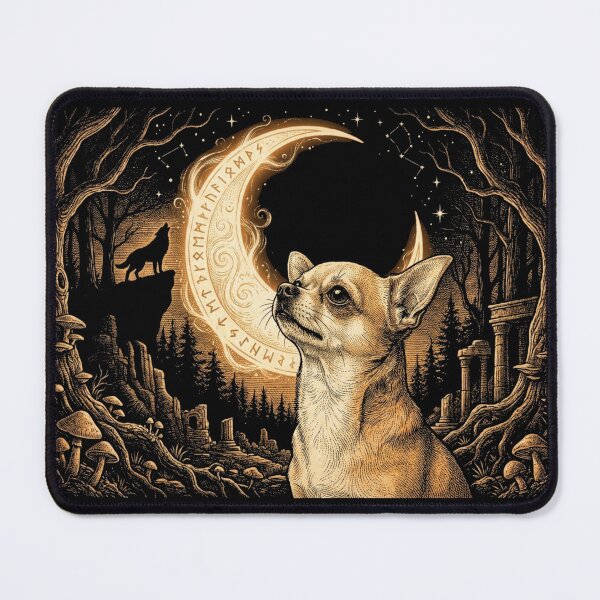 Item preview, Mystical Chihuahua Three Wolf Moon Parody Shirt designed and sold by TeNovaStudio.