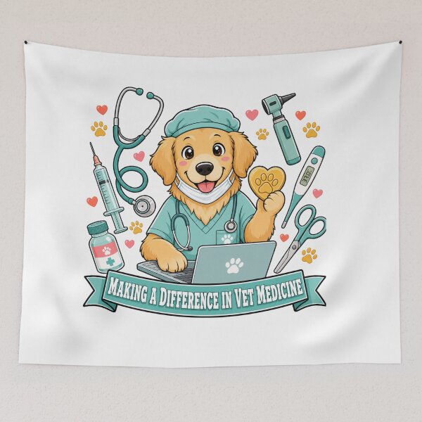 Item preview, Making a Difference in Vet Medicine – Cute Veterinary Dog Nurse  designed and sold by freshwear design.