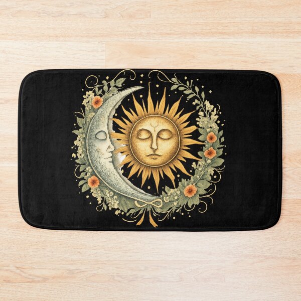 Item preview, Sun and Moon Floral Wreath Botanical Celestial Art designed and sold by BumbleBloom7.