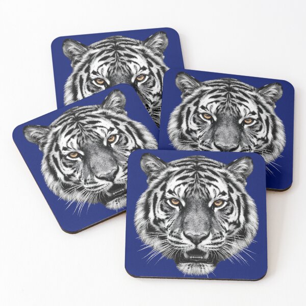 Item preview, Modern Monochromatic Tiger Mask – Minimalist Wild Art designed and sold by digitalbob60.